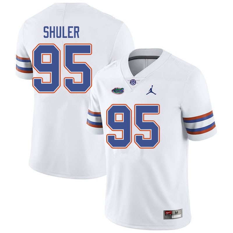 NCAA Florida Gators Adam Shuler Men's #95 Jordan Brand White Stitched Authentic College Football Jersey VUA5464ZW